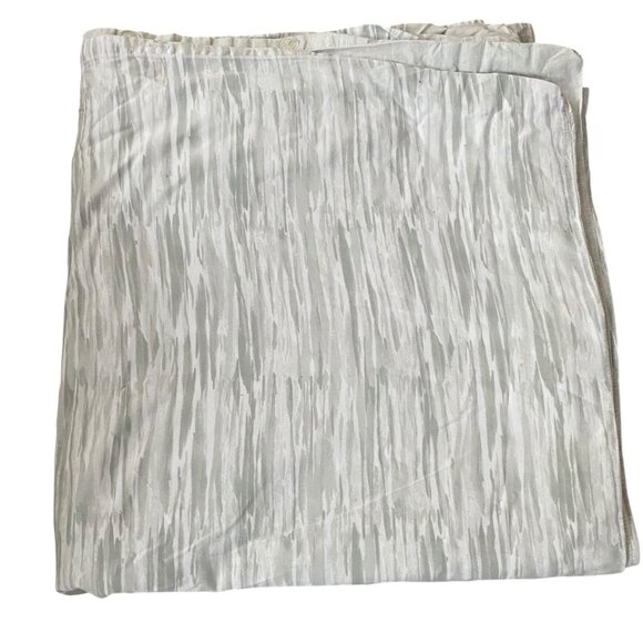 DKNY Full/Queen Duvet Cover Light Gray White Neutral 100% Cotton Buttons 88x92 - Picture 1 of 7